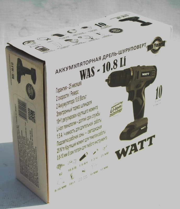 Шуруповерт WATT WAS-10,8Li