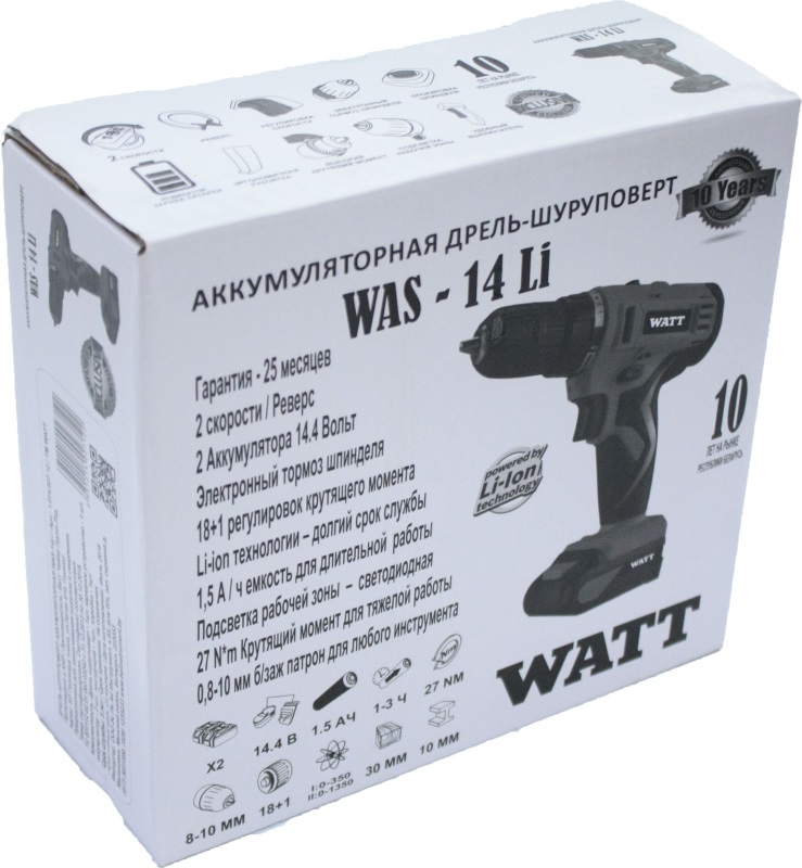 Шуруповерт WATT WAS-14Li