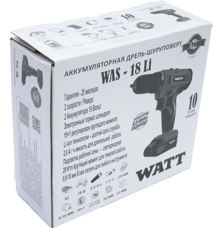 Шуруповерт WATT WAS-18Li