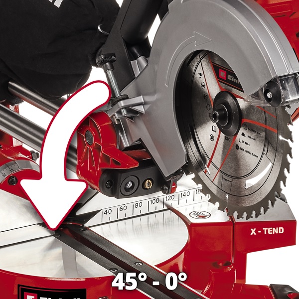 Пила торцовочная с протяжкой аккумуляторная Einhell PXC TE-SM 36/210 Li - Solo