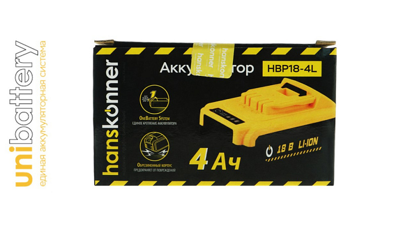 Аккумулятор Hanskonner Unibattery 18V, 4.0 Ah, Li-Ion