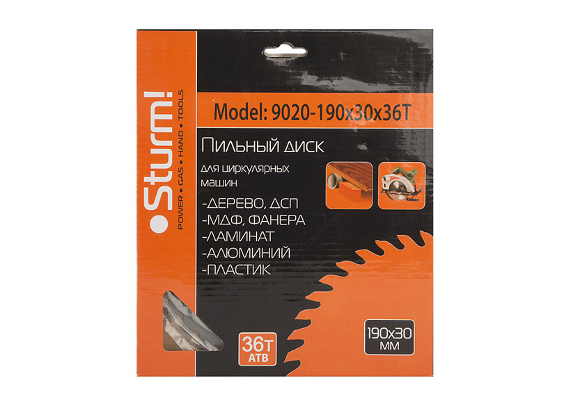 Диск пильный 190×30×2.2 мм, 36 зубов, по дереву, Sturm!