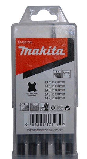 Набор буров по бетону, SDS-Plus, 5 шт, Makita