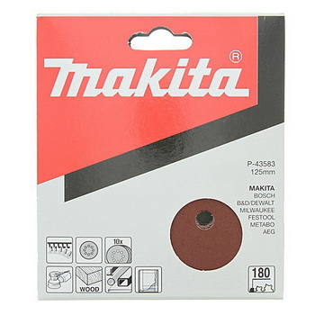 Шлифлист 125 мм, круг, К180, 10 шт, Makita