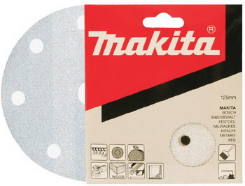 Шлифлист 125 мм, круг, K80, 10 шт, Makita